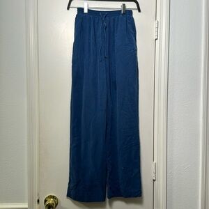 Blue Alfred Dunner Straight Leg Elastic Waistband Trousers Size 8 Petite